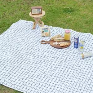 양면방수돗자리_화이트체크 140x140(3-4인용)다용도 등산매트 캠핑 여행용 휴대용 차박 소풍