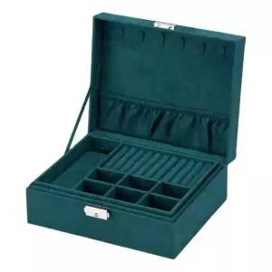 키밍 2층 잠금 기능 벨펫 악세서리 정리함 보석함귀걸이 반지케이스 목걸이보관함 악세사리 다용도 미니 화