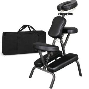 노바 마이크로더마브레이션 휴대용 마사지 의자 접이식 타투 테라피 4인치 두께 스펀지 페이스 크래들 스파 살롱 의자(블랙)