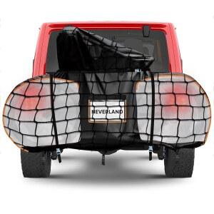 랙 위 운송용 네버랜드 자전거 커버, 사계절 내내 커버 야외 보관 방수, 600D 옥스포드 소재, 자동차, 트럭, RV, SUV 여행용 - 2대용 라이트 나이트 리플렉터