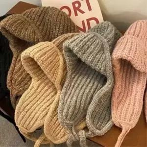 중고등학생 눈썰매장 니트 귀달이모자 귀덮개모자 인싸모자 귀마개모자 인싸템 방한모 캐주얼모자 겨울선물