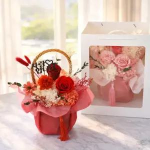 어버이날 카네이션 꽃바구니 시들지 않는 생화 프리저브드 플라워 장미 꽃 스승의날 생신 선물