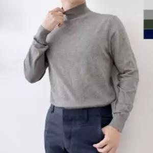 2L-OTT 1014 남자빅사이즈캐시미어기본반목니트긴팔티 폴라 겨울 겨울용 겨올옷 데이트룩 출근 데일리 셔츠