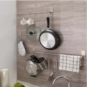 스테인리스 사각 수건걸이 스텐 55cm다용도 슬리퍼 거치대 조리도구 주방용품 행주 싱크대 행주대