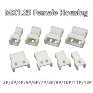 100PCS JST MX1.25 에어 도킹 암 하우징 수 커넥터 2P 3P 4P 5P 6P 7P 8P 9P 10P 11P 1.25mm 피치 플라스틱