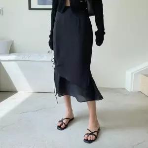 여자 옆면 백밴딩 잔주름 에이라인 캉캉스커트