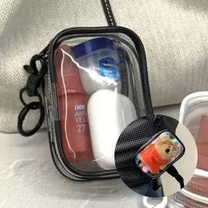 ( )투명 PVC 솜인형 파우치 사각 블랙 투명파우치키링 인형파우치 인형투명파우치