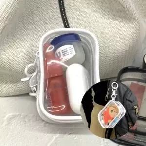 ( )투명 PVC 솜인형 파우치 사각 화이트 투명인형파우치 인형가방 미니파우치키링