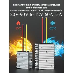 48V 60V 72V ~ 12V 5A 60A 40A 30A 20A 10A 레귤레이터 20V-96V 스텝다운 DC-DC 컨버터 전압 감속기 골프