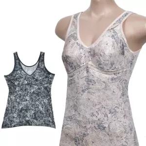 플라워 나염 인견 노와이어 브라 런닝 여성 나시 나시티 이어