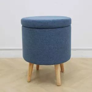 데이퍼니처 에바900원형수납패브릭스툴보조원목의자화장대 화의자 미니 디자인체어 예쁜