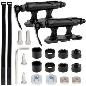 도로, MTB 및 하이브리드 자전거용 어댑터 4개가 장착된 자동차 자전거 루프 랙 트럭 침대 다이오티 2PCS 포크 마운트 블록, 합금 퀵 릴리스 스루 액슬