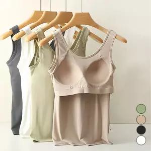 노와이어 일체형 브라탑나시노나 이어티 스포츠 캡나 내장 런닝 필라테스 노티