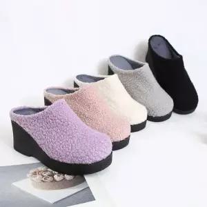 여성 뽀글이 안감 퍼 통굽 슬리퍼 실내화 사무실 겨울 발편한슬리퍼 회사슬리퍼