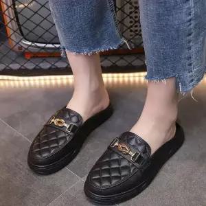 캐주얼 여성 레더 블로퍼 뮬 슬리퍼 데일리 슈즈 신발 거실실내화 사무실슬리퍼여성