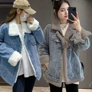 SIS-571 데님 안감 퍼자켓여성셔츠 남방 청셔츠 퍼재킷 퍼청 퍼자켓