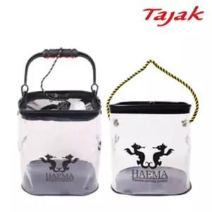 해마 EVA접이식 투명두레박 24CM 끈+솔(그물형)낚시가방 밑밥통 크릴 크릴백 살림 캠핑보조백 보조백 떡밥