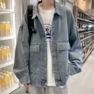 오버핏연청 데님셔츠자켓 남자 캐주얼 스트릿데일리룩 코디 자켓 재킷 아우터