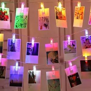 벽꾸미기 데코 포토 액자 홀더 장식 걸이 집게LEDLED사진 LED 컬러 LED클립 LED이 전구 LED가랜드 LED등 오