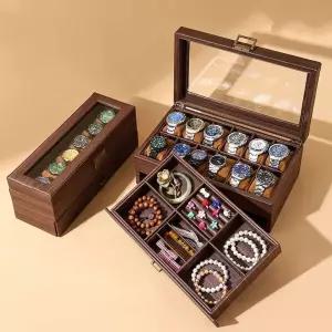 원목 2단 시계보관함 악세서리 엔틱 정리 우드 손목시계보관
