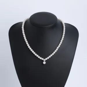 시후주얼리 8mm 진주 실버볼 6mm 진주목걸이 EC358N