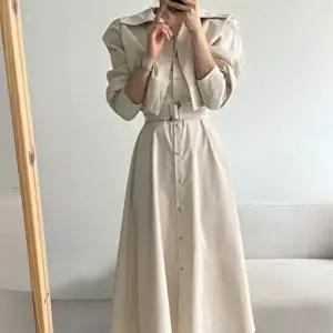 봄 트렌치 무드 벨트 셔츠 롱원피스