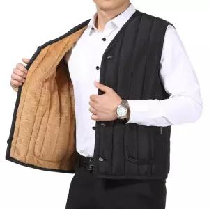 2색 1개 캐주얼 방한조끼 작업복 패딩 깔깔이 기모 V넥 베스트 겨울조끼 단체복 작업용 동복 용조끼 남자점