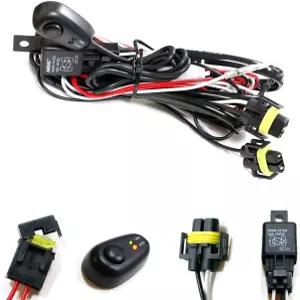 자동 주행등 안개등 오프로드 조명 호환되는 LED ON/OFF 스위치가 있는 iJDMTOY H11/H8 릴레이 하네스