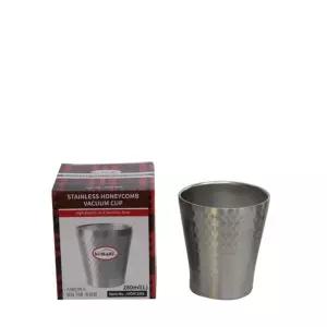 허니이중진공컵(L) 벌집 280ml스테인레스 업소용 식당용 스텐진 물컵 음료 공컵