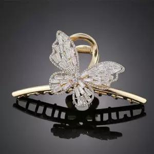 화려한 외출 샤링 지르코니아 참 골드 집게핀 모음전 F악어 헤어 큰핀 반묶음 올림머리 고정 머리 클립 왕