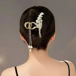 화려한 외출 샤링 지르코니아 참 골드 집게핀 모음전 A악어 헤어 큰핀 반묶음 올림머리 고정 머리 클립 왕