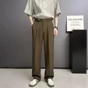 보니따스 남친 바지 면 캐주얼 여름 정장 얇은 통기성 스트레이트 루프 ADOR2