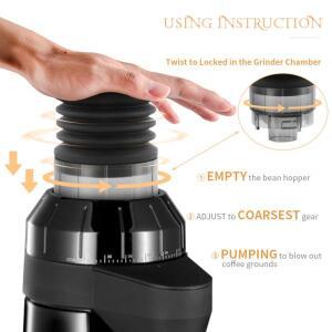 CAFEMASY 커피 그라인더 단일 용량 호퍼 에스프레소 콩 빈 WPM 청소 도구 불고