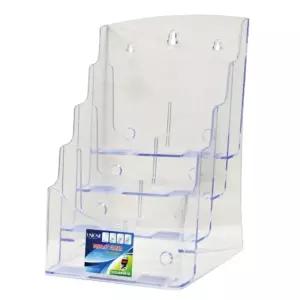 유니온 DSIPLAY STAND A5 4단꽂이 CR15804브로셔 책자 안내종이 아크릴케이스 아크릴문 다용도 플라스틱 안