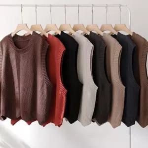 루즈핏 레이어드 여성 니트조끼 베스트 봄 가을요즘유행하는패션 여리여리 고급스러운 레이어드룩 코디 매