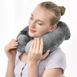 키밍 휴대용 여행용 에어 펌프 목쿠션 낮잠 베개 캐용 다용도 기내용