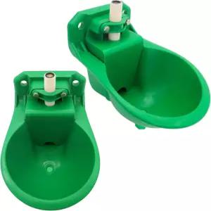 2PS 자동 플라스틱 염소 급수기 구리 밸브 및 배수 구멍이 있는 가축 물그릇 양치기 돼지 송아지용