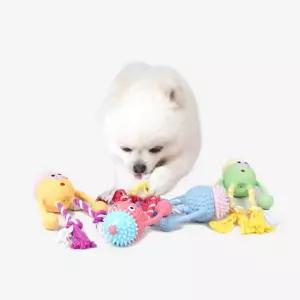 패리스독 75번 로프 캐릭터볼 라텍스 토이 1팩 4ea강아지공 강아지볼 로프볼 장난감 애견 볼장난감