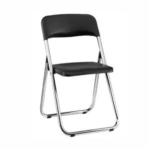 접의자-블랙강의실 폴딩 간이체어 간이 접이형 행사용 교회용 스텐 보조