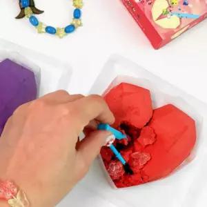 보석발굴키트 4개 세트 팔찌 채굴 화석캐기 놀이아쿠아 발굴과 과학완구 랜덤하트 한번에 비즈공예를 헤베