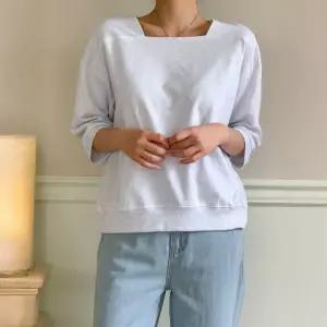 스퀘어넥 7부 맨투맨 티셔츠7부 여성