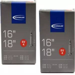 슈발베 SV4 내부 튜브 - 16 x 1 1/8 ~ 18 1.35인치 40mm 프레스타 밸브(2팩)