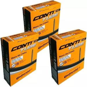 컨티넨탈 레이스 28인치 700x20-25c 내부 튜브 - 80mm 길이의 프레스타 밸브(튜브 3개 팩)