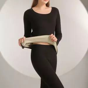 따뜻한 내복 세트 기모 햄라인 여성 상하의여자 이너웨어 안감 슬림 상하의 보온 겨울