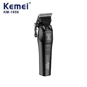 KEMEI DLC 블레이드 전기 머리 가벼운 KM-1858 무선 USB 충전식 가위