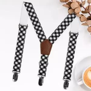 학예회 멜빵 학교 유치원 장기자랑 서스펜더 블랙체크 Zfu8+5qTX