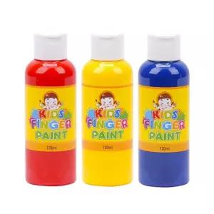 키즈 핑거페인트120ml 3색 세트물감 손가락 미술 영아 어린이 아트
