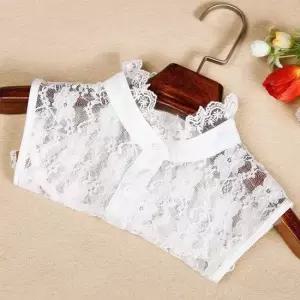 레이스 차이나 페이크넥 여자 가을 레이어드 코디 페이크목티 프릴카라목티 넥케이프