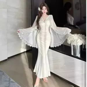 원피스 봄여름 롱스커트 레이디얼 숄 여자원피스 프렌치 슬림핏 힙업 쉬폰 원템2