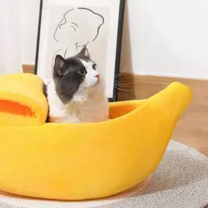 강아지 고양이 귀여운 바나나 숨숨집 방석 쿠션 침대 매트 숨숨 쇼파